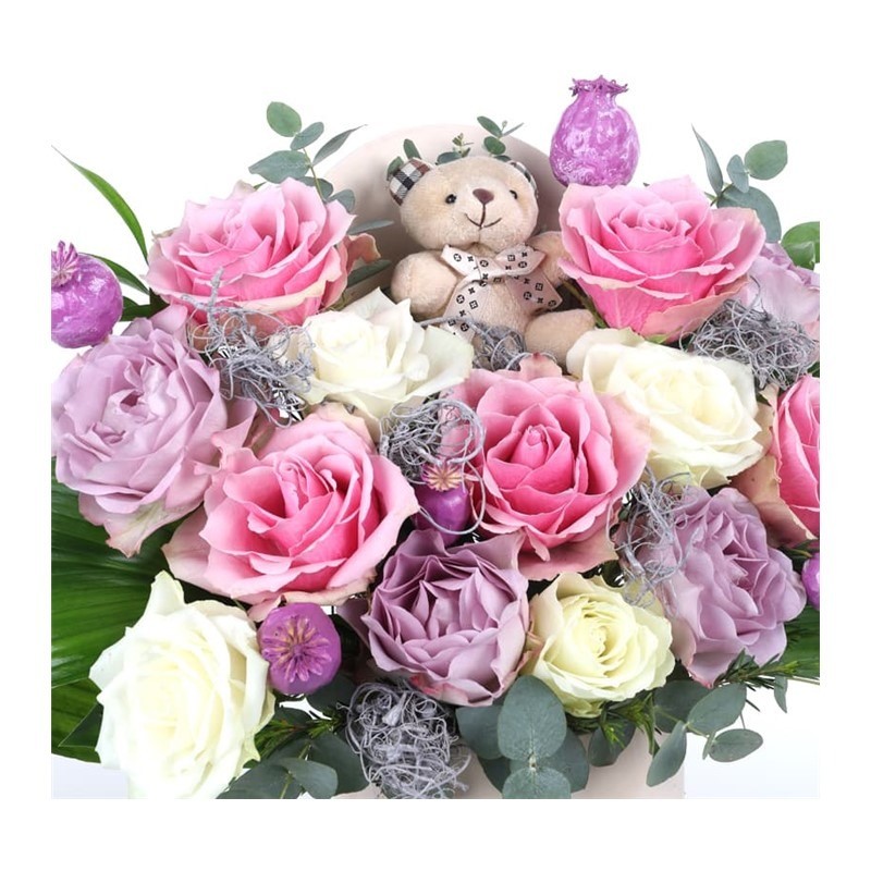 Cream Velvet Rose Box